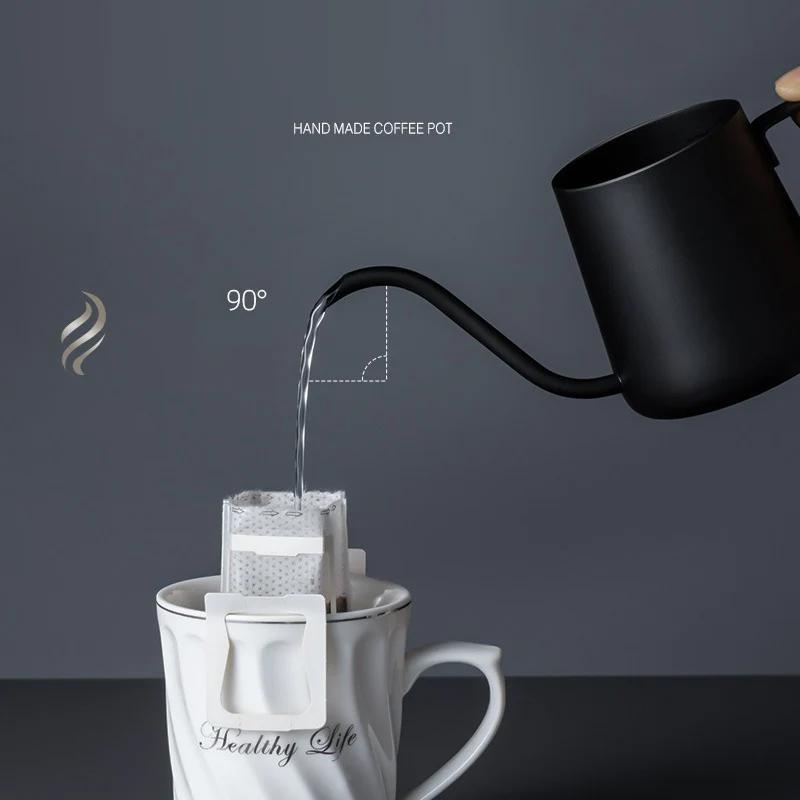 PARACITY Нержавеющая сталь Pour-Over Coffee Pot Портативная нагревательная кофеварка для дома Подвесной чайник с ушами и гибким воротом