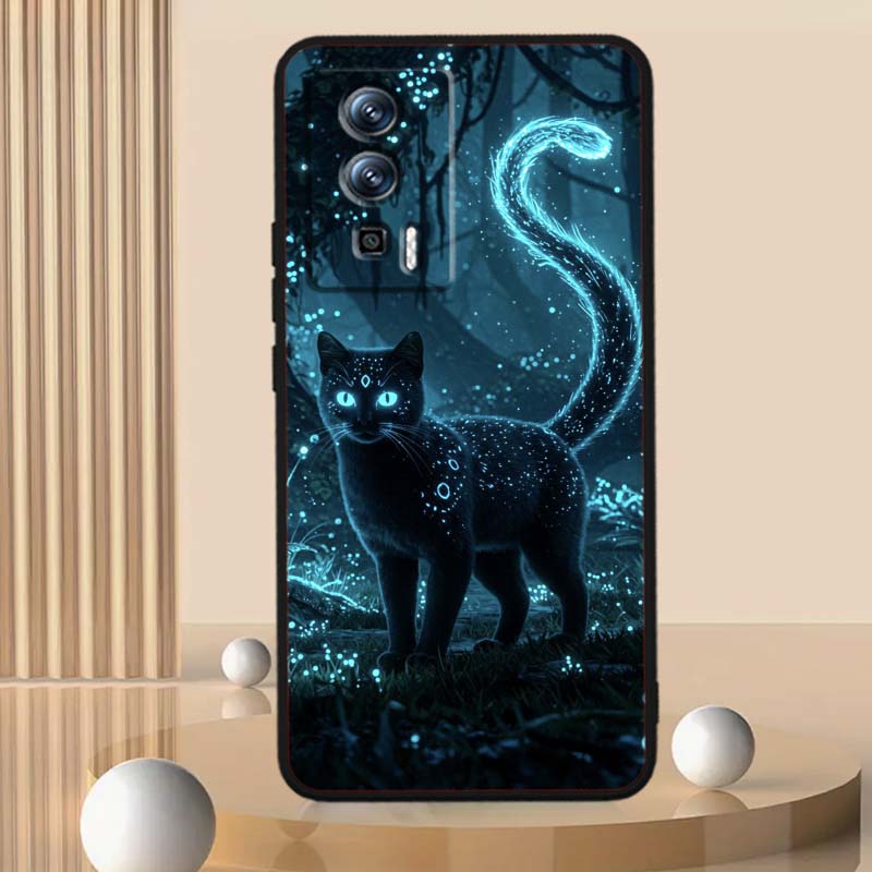 Мультяшный Милый Кот Для Xiaomi Redmi 12 13C 12C 13 10C 9T A2 9A 9C 7A Note 10S 8T 10 9 8 Pro 4G 5G Черный Чехол для Телефона