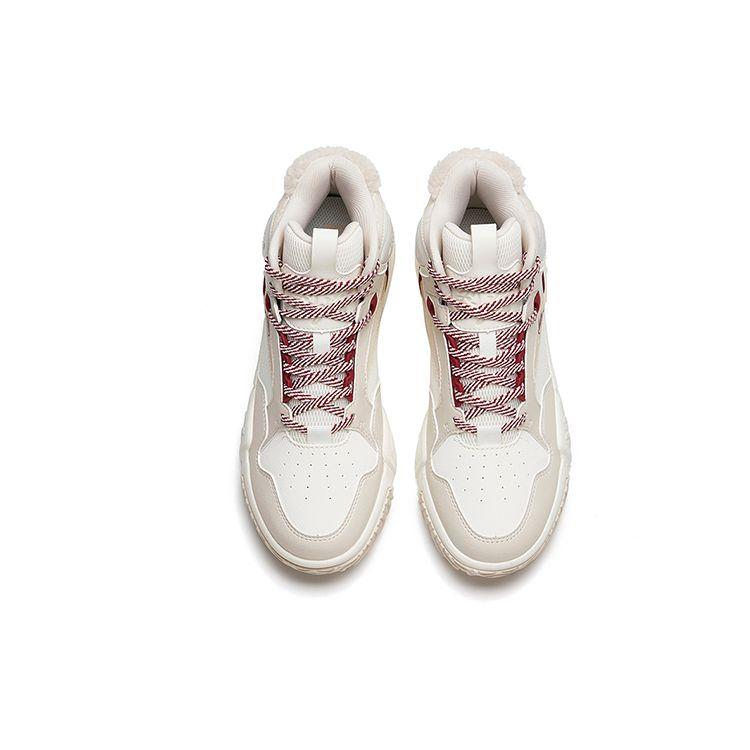 Anta Lifestyle Series Warmth And Anti-Slip High-Top Sneakers Women Sneakers White Gray 122238090R-3
