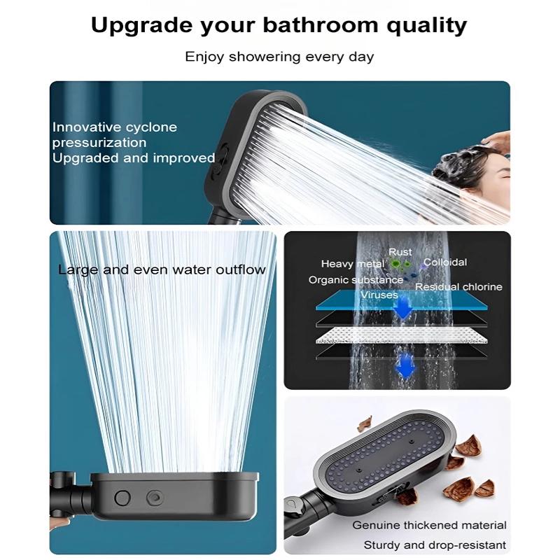 3 в 1 душевая насадка высокого давления с фильтром, экономящая воду насадка для душа, регулируемая кнопка остановки воды, эко-душ, распылитель для душа в ванной комнате
