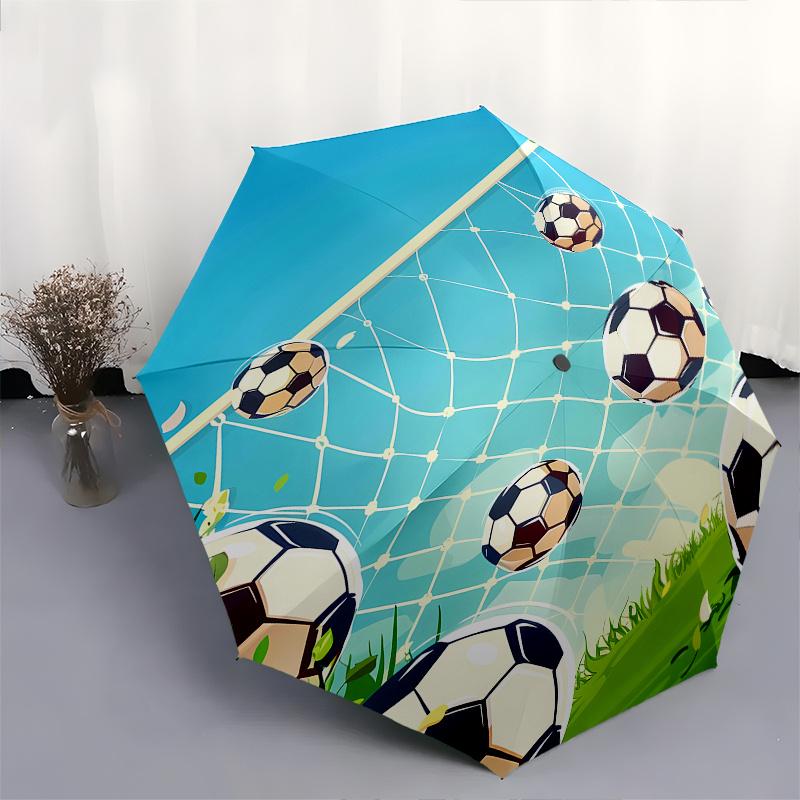 Soccer Goal Net Automatic Folding Umbrella 8 Ribs Lightweight Design, Durable Iron Frame, Compact and Portable, Ideal Birthday or Christma