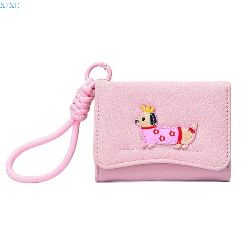 X7XC Small Wallet Korean Styles Short Purse with Card Holder PU Leather Wallet Purse