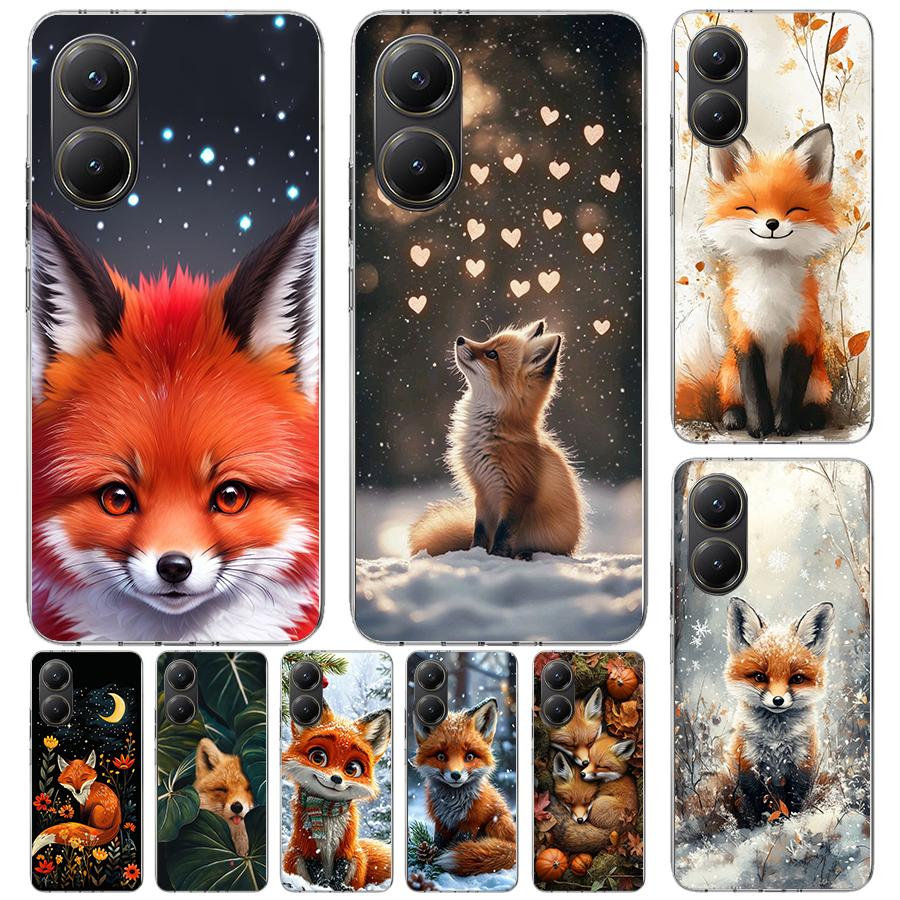Чехол-животное Лиса для Xiaomi Poco X7 X6 X5 Pro X3 Nfc F7 Ultra Чехол для телефона F6 F5 X4 F4 Gt F3 M6 M5S M4 M3 Печатный корпус Poco X7 X6 X
