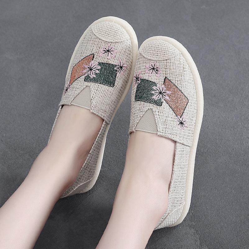Lazy People Pedal Women's Canvas Shoes Breathable and Lightweight New Old Beijing Cloth Shoes Women's Shoes Single Shoes
