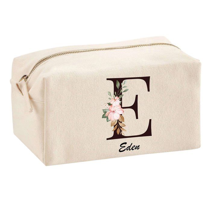 Trousse multifonction Eden Lettre Fleur Cadeau Anniversaire Noël Idée Personnalisé Original | Trousse Scolaire Fournitures Bureau