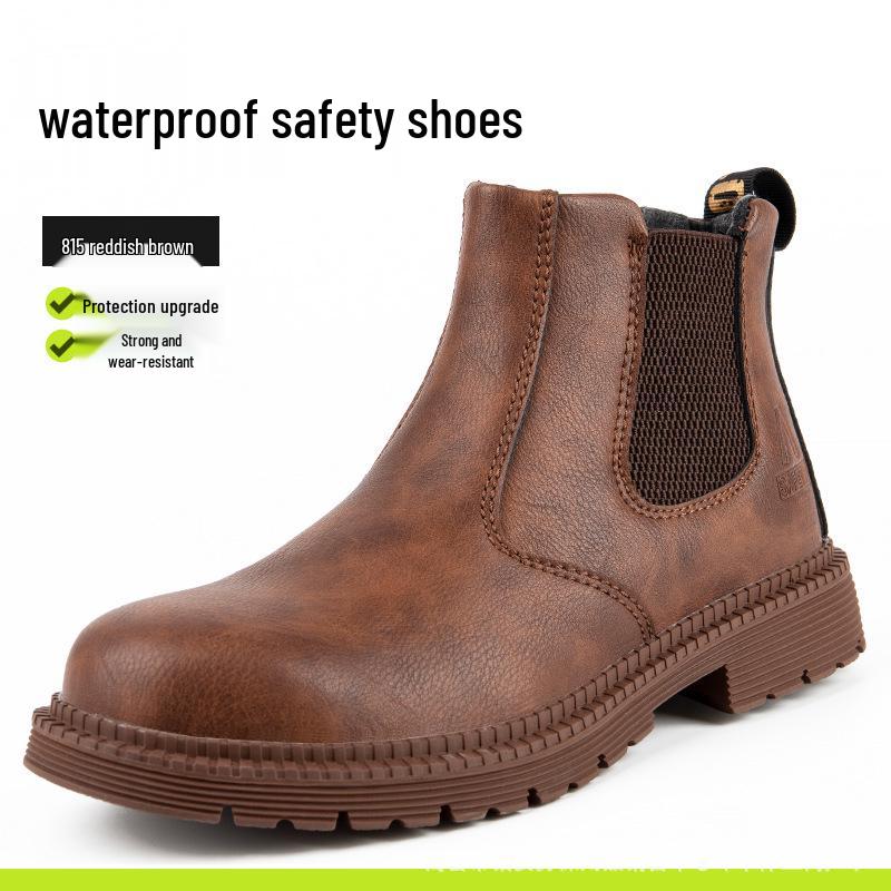 Рабочие ботинки слипоны с защитным подноском от ударов и противоскользящей подошвой - Удобные высокие ботинки с защитой и прочной конструкцией, устойчивой к проколам.