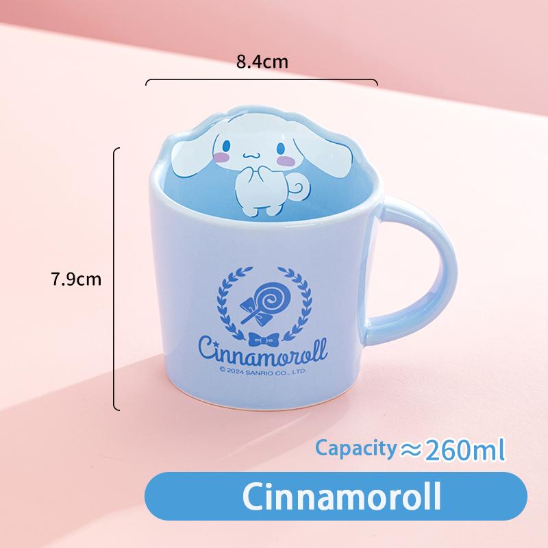 Керамическая кружка для коллаборации с Sanrio, мультяшный узор, чашка для кофе/молока, милая кружка с дизайном Hello Kitty/Kuromi, домашняя чашка для воды для завтрака