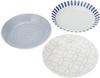 Yamago Pottery Curry Pasta Plate Set of Mino Japanese Modern Pasta Curry Plate of 3 White Plate, Plate, 3, Ware, & (Set Patterns), Blue,