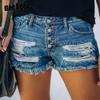 GMXIA Fashion Trend Summer Torn Fringe Denim Shorts Women Hot Pants