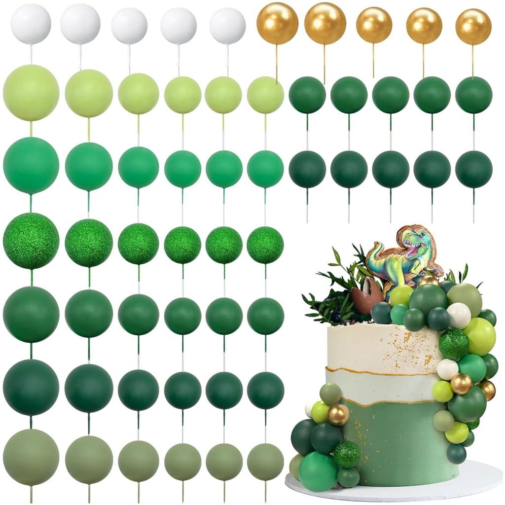 56 PCS Ball Cake Picks Colorful Ball Shaped Cake Topper Pearl Balls Cupcake Cake Insert Topper for Wedding Birthday Party