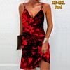 Женское модное сексуальное платье без бретелек с 3D принтом свежих лилий, свободное платье-бретелька с v-образным вырезом