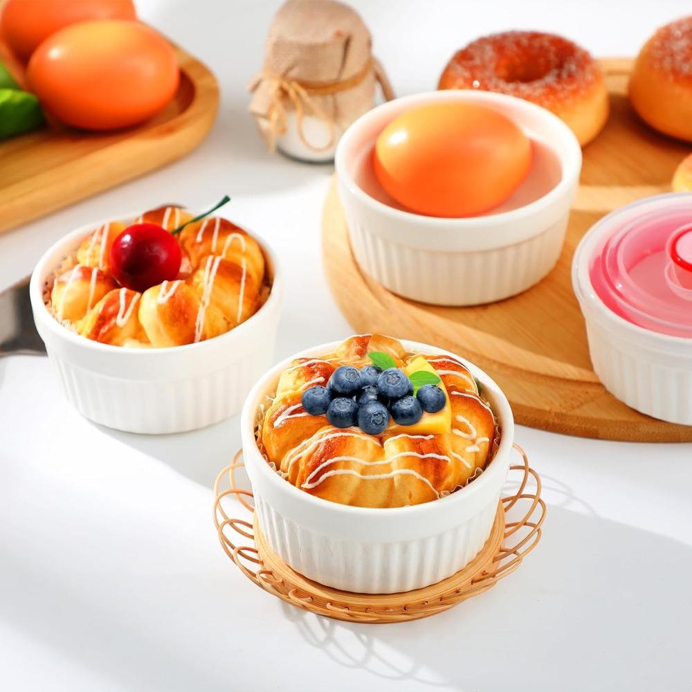 6 шт. с крышкой Десертная чашка Фарфоровая пудинговая чашка Форма для выпечки Чашка для паровых яиц Рестораны