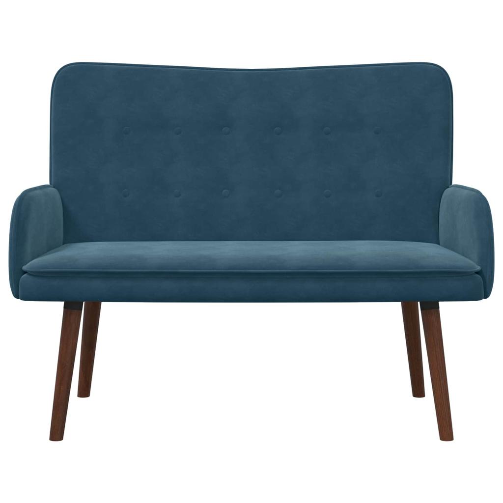 2 Seater Sofa Blue 115 x 61 x 87 cm Velvet (V)