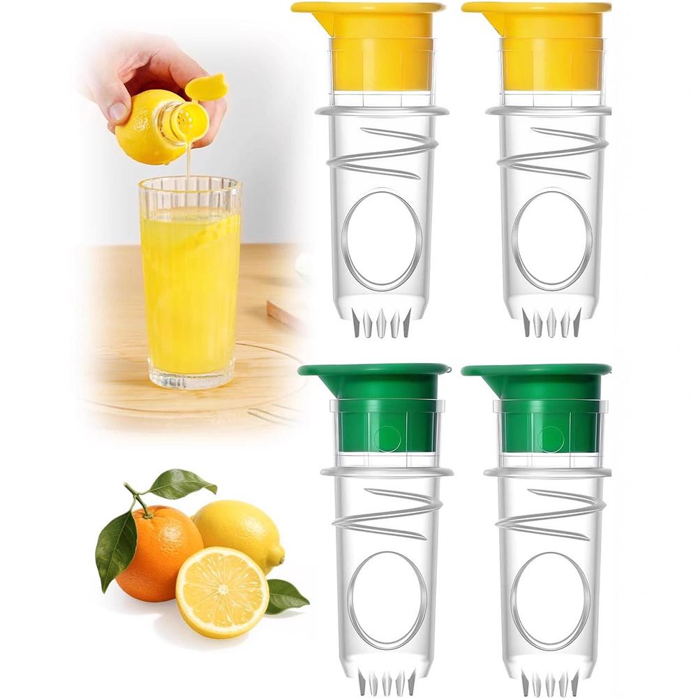 4pcs Portable Lemon Squeezer Screw-Top for Cocktails, Cooking, BBQ