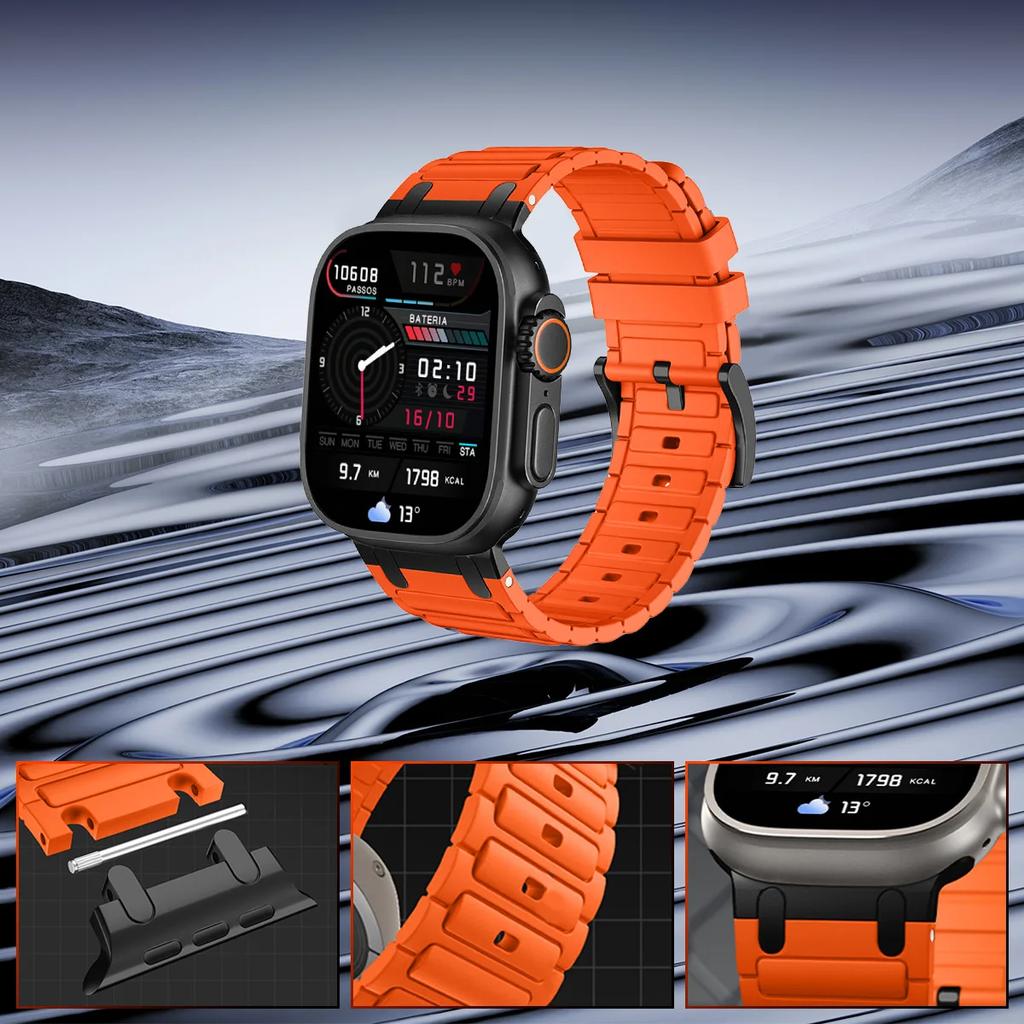 Silicone strap for Apple Watch Band Ultra 3 2 1 49mm 46mm 44mm 40mm 45mm 41mm 38mm 42mm for iwatch 11 10 9 8 7 6 5 4 3 2 1 SE3