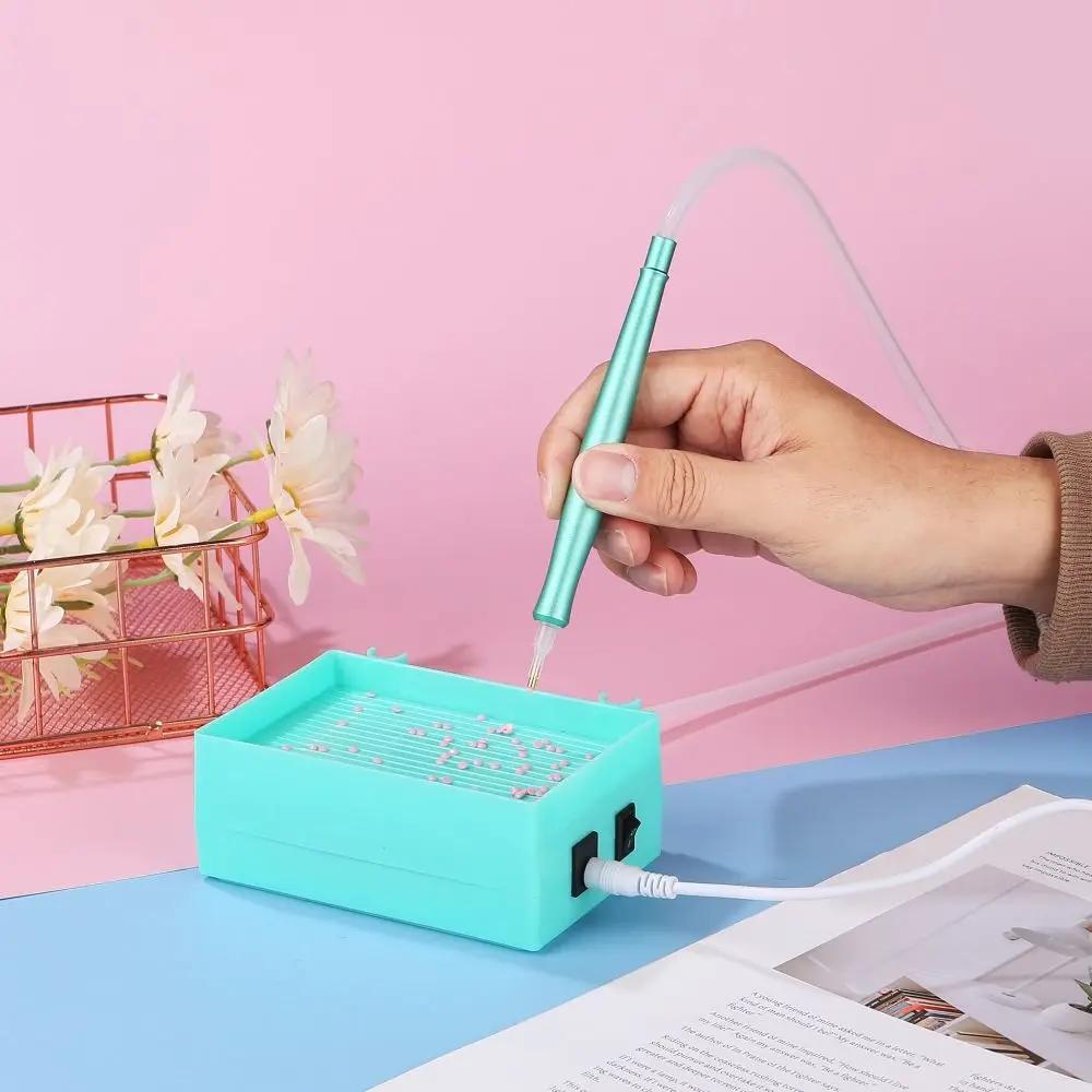 DIY Craft Electric Diamond Art Painting Pen Large Capacity Embroidery Vacuum Diamond Painting Pen Kits Beading Plates