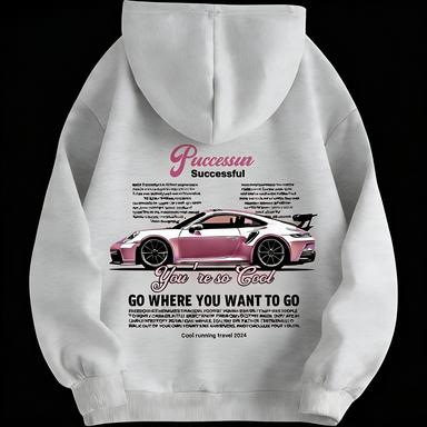 Men Women High Quality Car Printed Sweatshirt 2025 Fashion Trend Loose Comfortable Classic Retro Hip-hop Streetwear Pullover