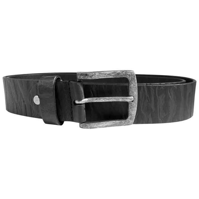Ceinture pour homme - LEONARDO VERRELLI - Basique - Cuir véritable - Noir - Longueur ajustable 120–140 cm