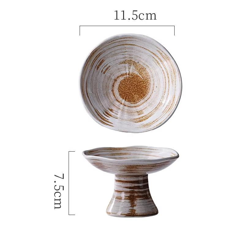Новая китайская десертная высокая тарелка Маленькая тарелка для закусок Освежающая тарелка Ретро керамическая тарелка Закуски для послеобеденного чая Товары для дома