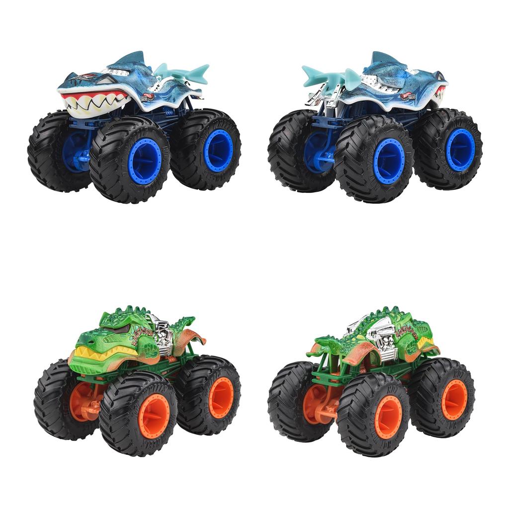 Hot Wheels Monster Truck Shark Vs. Dino Collection Set, Vehicle Toy, 6 Mini Cars, Ages 3 and Up, Multi-Purpose, JGD68