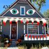 DIY Holiday Wall Splicing Halloween Demon Mouth Decal, Scary Beast Teeth Eyes Garage Door Decorations Sticker for Yard Entryway, Spooky Outdoor