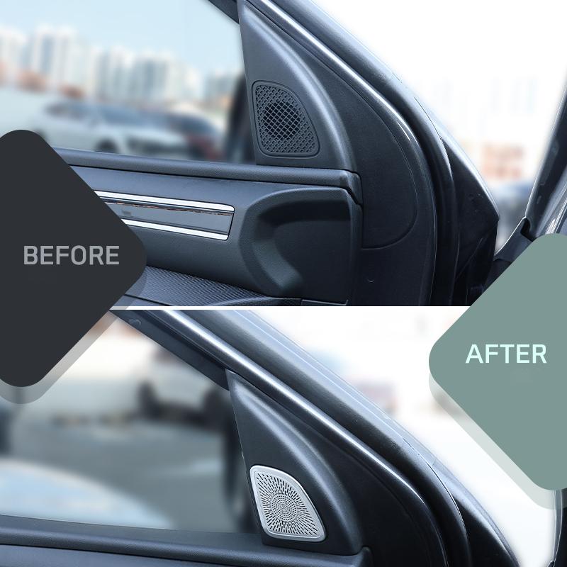 Interior Accessories For Hyundai Tucson NX4 -2026 Stainless Steel A-Pillar Audio Speaker Black Cover Trim LHD