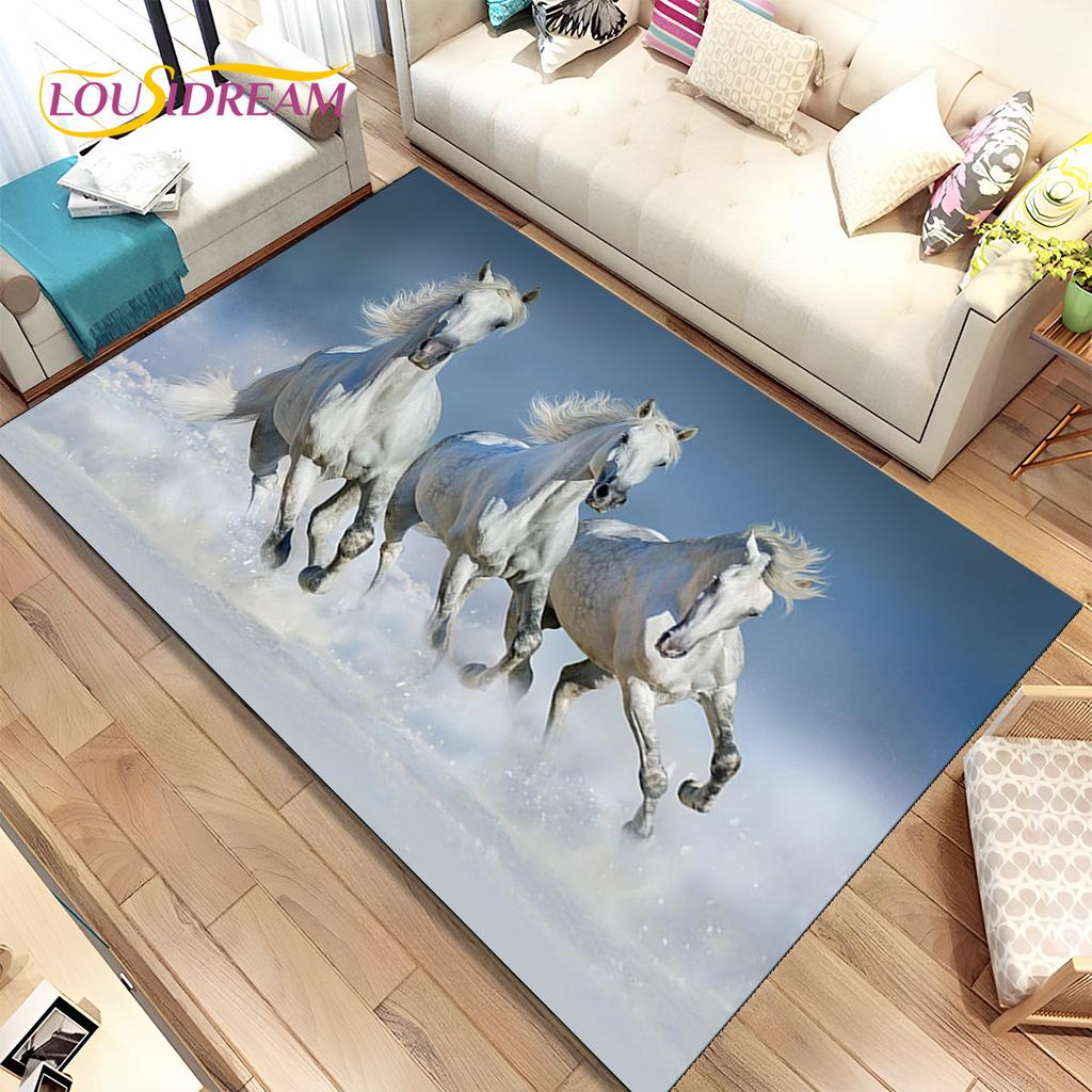 3D животных Pentium Fine Horse Коврик большой, ковер для гостиной, спальни, дивана, коврик для украшения, детский нескользящий напольный коврик