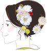 Hair Ornament Set Furisode Ceremony White Flower 3-piece Coming-of-age Kk-057 Tsumami-zaiku
