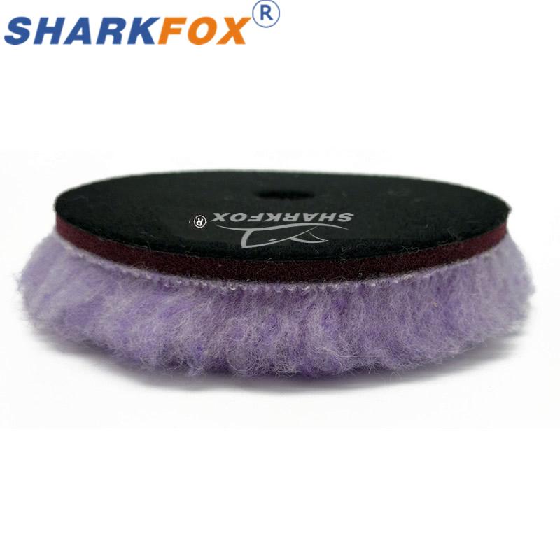 Sharkfox 5/6 Inches Wool Polishing Disc DA Polisher Pads Lambs Wool Polish Pad Car Beauty Buffing Buffer Self-adhesive