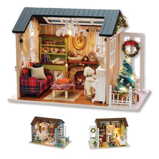 Полезные привлекательные, простые в сборке миниатюрные наборы для дома, кукольный деревянный кукольный домик, студийный комплект для украшения