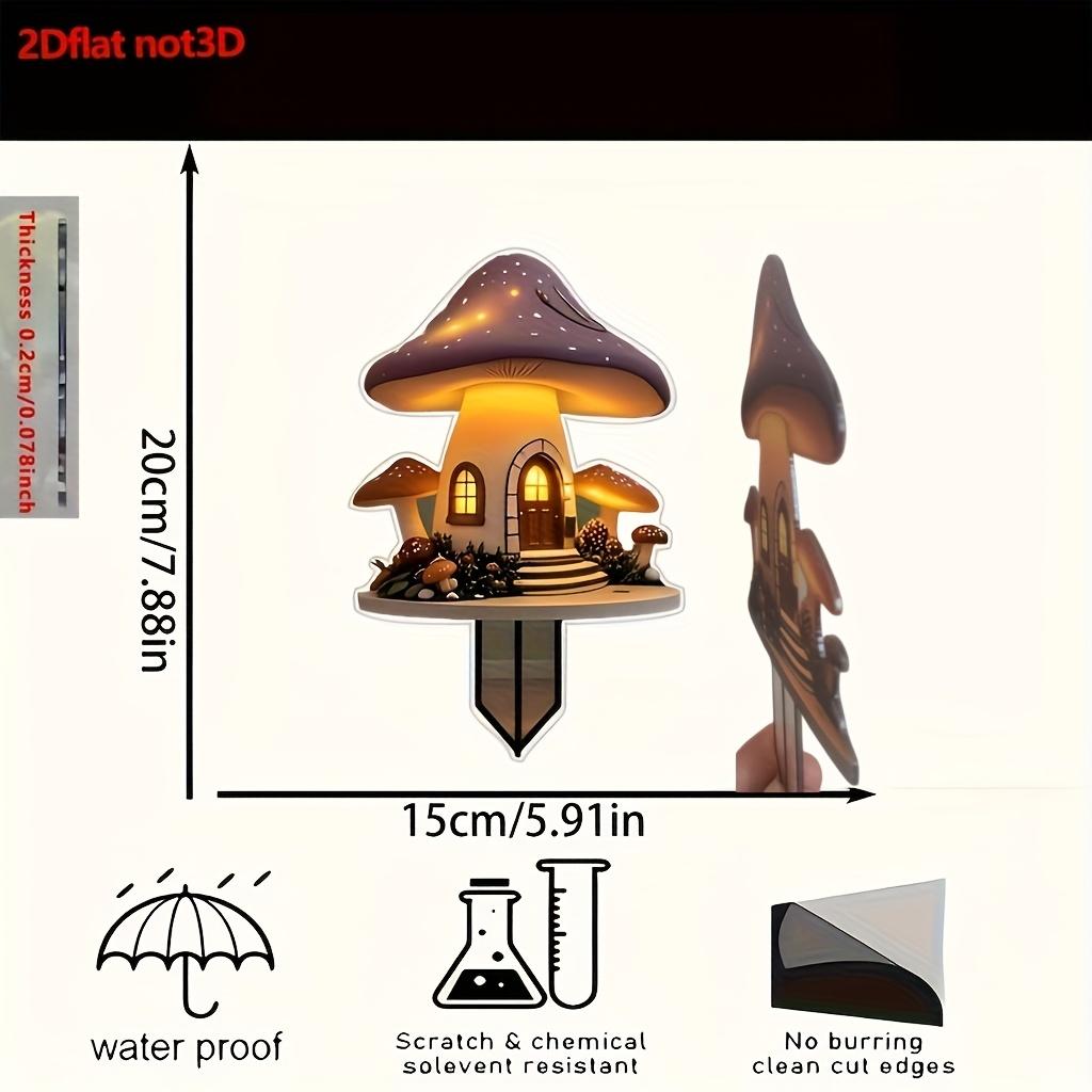 A 2D Acrylic Piece Featuring a Charming Fairy Tale Mushroom House Garden Insert Bohemian Style Acrylic, Suitable for Birthdays And Can Be Used for Cel