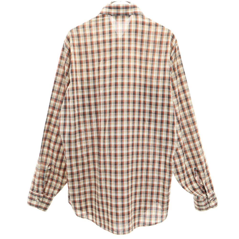 Levi's Винтажная рубашка 70-х годов в клетку, с длинным рукавом, M, коричневая, мужская, б/у