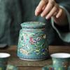 Креативная расписная керамическая банка Портативная банка для чая и конфет Домашний многофункциональный ящик для хранения орехов и кофейных зерен Кухонный контейнер для еды