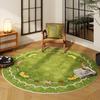 Modern Style Bedroom Decor Round Carpet Light Luxury Carpets for Living Room Home Washable Floor Mat Anti-slip Bedside Green Rug