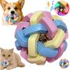 Fun Colorful Cats Dogs Elastic Ball Macaron TPR Woven Bell Ball Teeth Grinding Bite Resistant Toy Ball Relief Toy