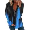 YYFS Women's Fashion Casual Colour Block Print Fall Winter Long Sleeve V-Neck Pullovers & Long Sleeves