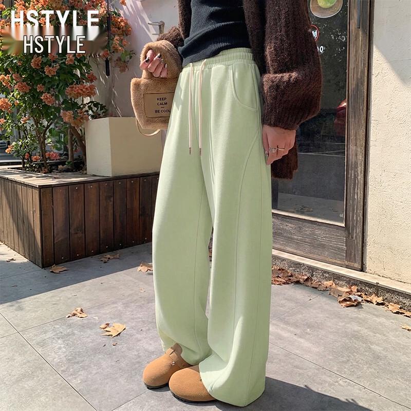 Женские широкие спортивные штаны американского стиля с высокой талией