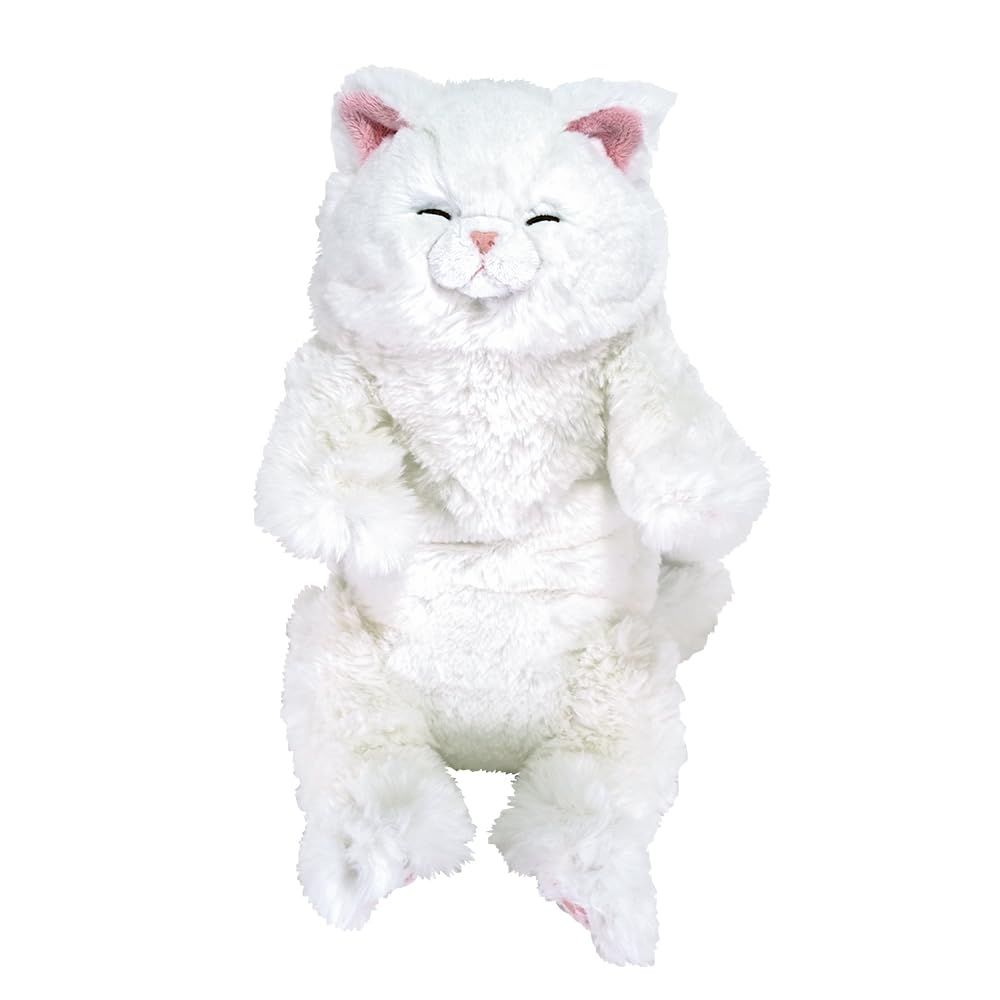 SunLemon Sleeping Lap Cat Persian White 22 X 14 X 47cm Plush Animal Cute Cat White P-1273