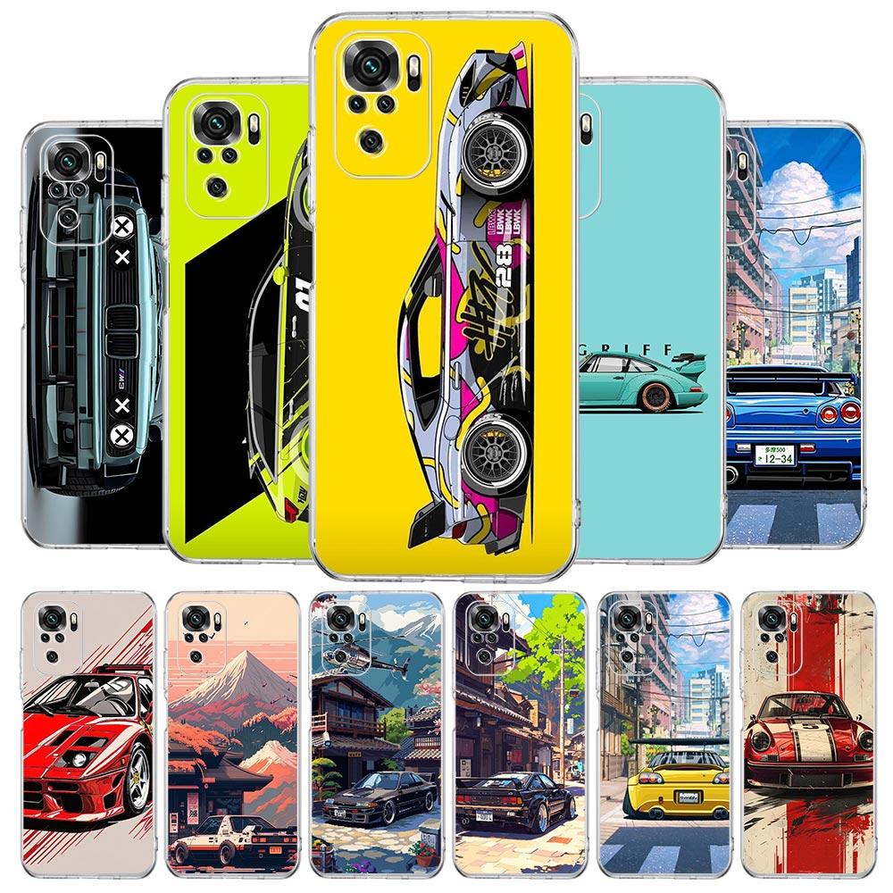 Чехол для телефона JDM Tokyo Drift Спортивный автомобиль для Xiaomi Redmi Note 15 14 13 12 4G 10 11 Pro Plus 5G 14C 13C 12C 10C 9A
