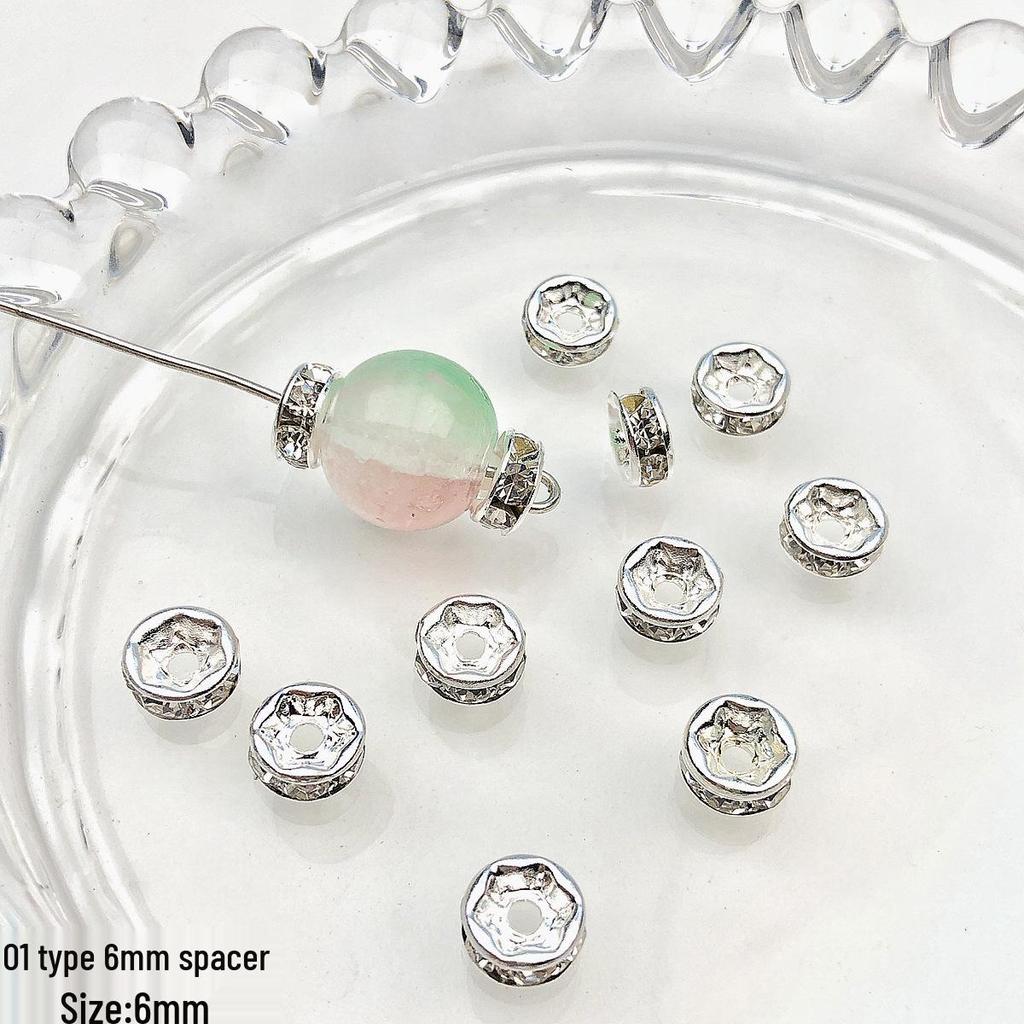 10 шт. полых бусин-разделителей со стразами для изготовления украшений своими руками