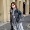Autumn Winter Thicken Warm Parka Women Casual Solid Color Big Pocket Loose Short Jackets Outwear