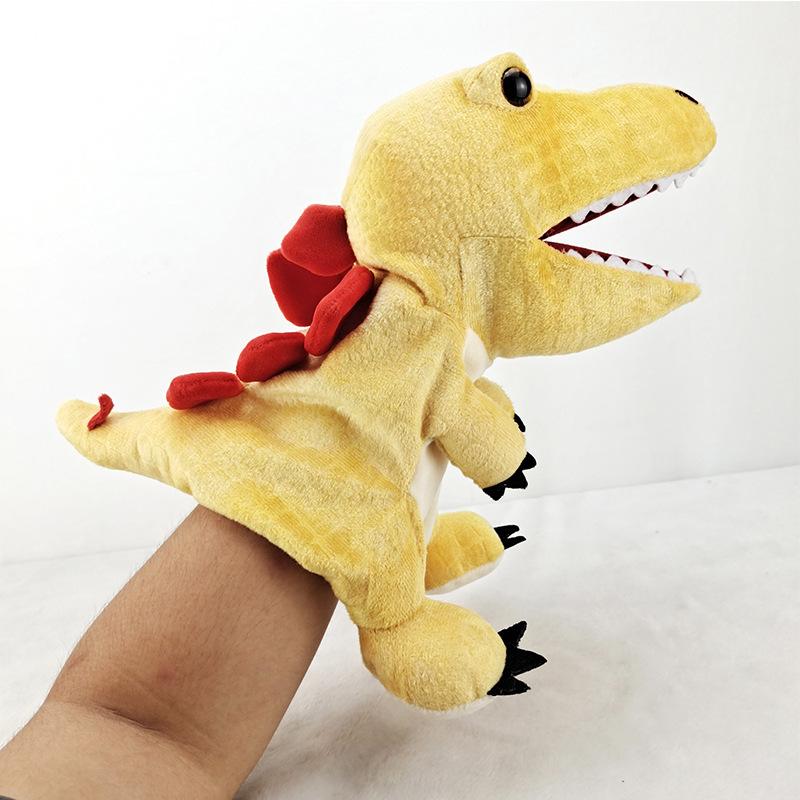 Dinosaur Hand Puppet Plush Toys Kindergarten Performance Hand Control Triceratops Open Mouth Tyrannosaurus Hand Puppets Toy