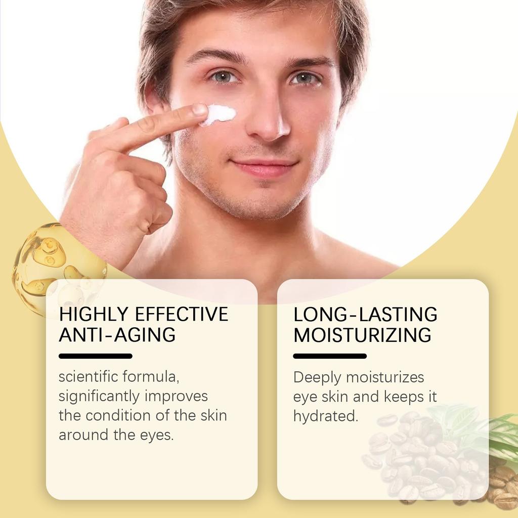 Кофеиновый крем для глаз, Натуральный кофеин - Омолаживающий крем для глаз от темных кругов и отечности, Уход за кожей под глазами Уменьшает мешки под глазами, Морщины и Мимические морщинки