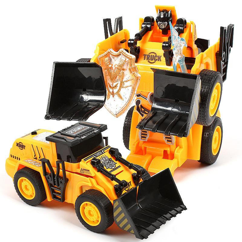 Plastic Inertia Engineer Robot Car Model With Onebutton Transformation For Child Development
