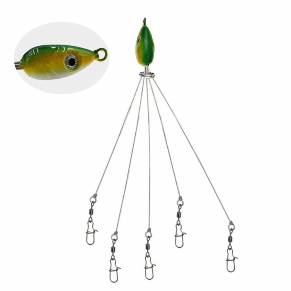5PCS Stainless Steel Umbrella Fishing Lures 5 Arms Umbrella Rig Fishing Lure  Trout Perch Walleye