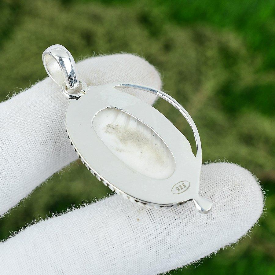 Натуральный кулон из сколецита, серебро 925 пробы, индийские украшения для девочек