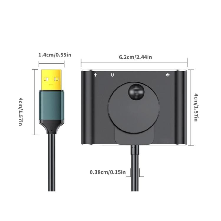 USB Sound Card with Volumes Control USB to 3.5mm Adapter Stereo External Sound Card for PC Laptop Desktop Headsets