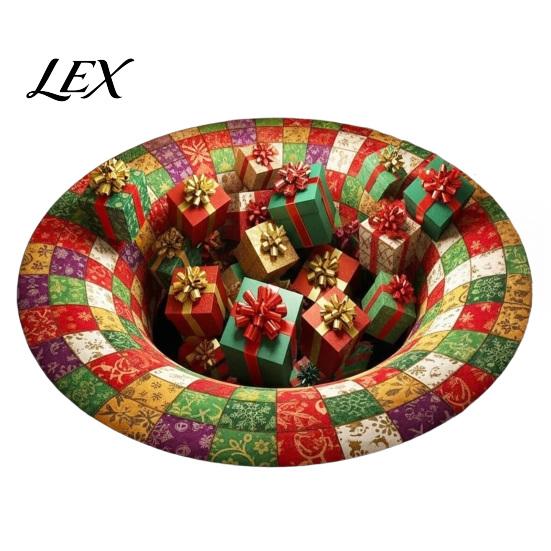 Anti Slip Nursery Carpet 3D Illusion Christmas Rug, Round Xmas Tree Area 24" 47" Cozy Room Decor Santa Claus Snowman Floor Mat for Living Bedroom