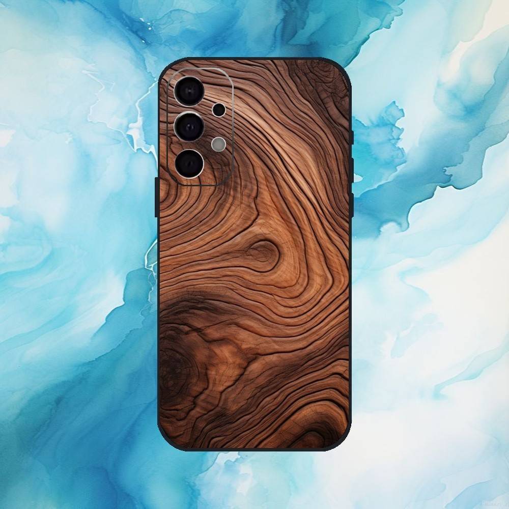 Wood Grain Phone Case For Samsung S 25,24,23,22,30,21,10,9,Ultra,Plus,Lite,FE,4,5 G Soft Black Case