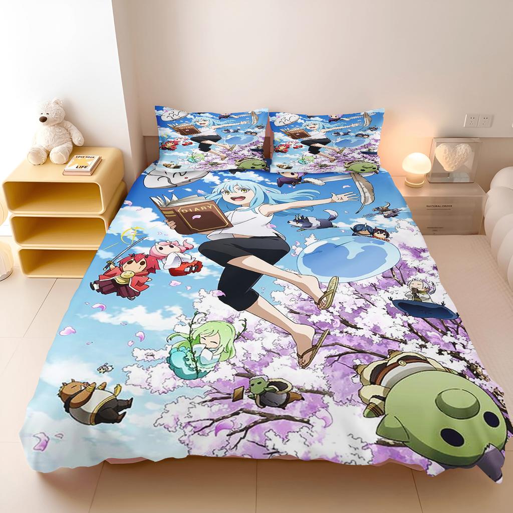 That Time I Got Reincarnated as a Slime Rimuru Ranga Anime Duvet Cover Set Soft Bedding Set Pillowcase Home Bedroom Decoration